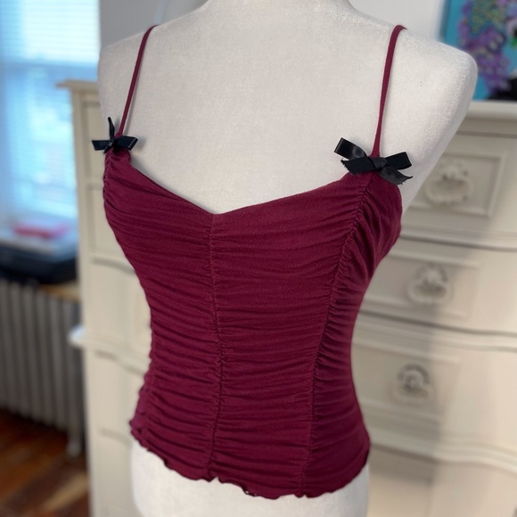 Vintage Betsey Johnson Ruched Cropped Cami - Picture 2 of 11